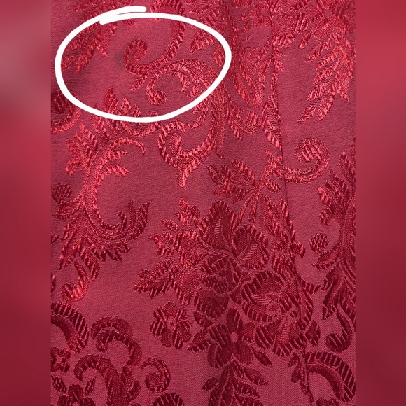 VTG 90'S AMAZING USA RED ORIENTAL ASIAN STYLE FLORAL DRESS SIDE SPLIT sz LARGE - Picture 11 of 14